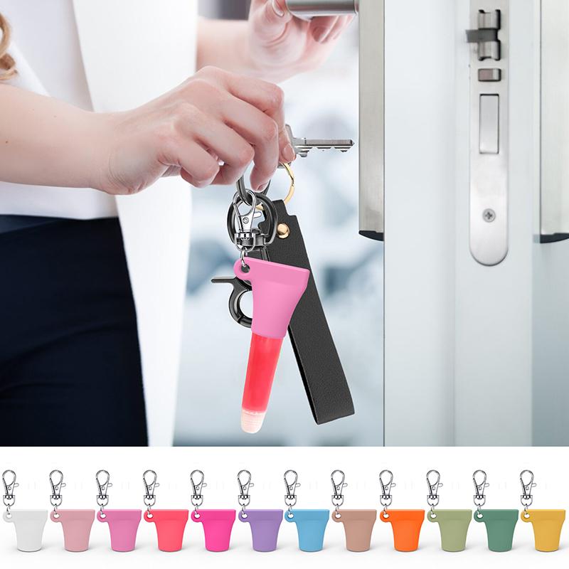 Pratik Silikon Anahtarlık Kapağı Dudak Parlatıcısı Aksesuarları Taşınabilir Dayanıklı Tutucu Anahtarlık Ruj Saklama Kapağı İçin Uyumlu