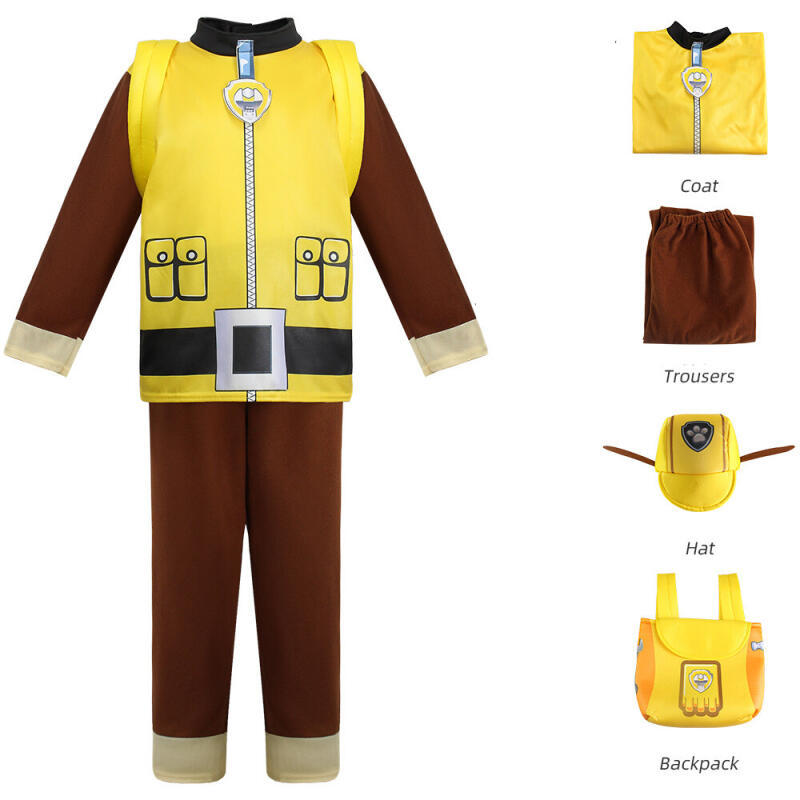 Kids Boys Paw Patrol Cosplay Costume Chase Marshall Skye Rubble Rocky Zuma Birthday Halloween Party Performance Set