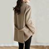 Woolen coat womens new autumn temperament simple commuter suit collar woolen jacket