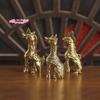 S-1Pc Brass Small Statue Desktop Ornament Chinese Mythical Beast Figurines Retro Home Feng Shui Decorations Crafts