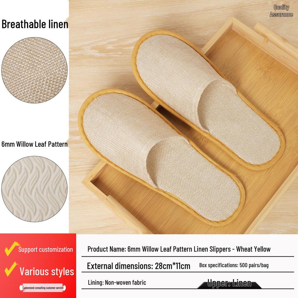 Luxusní pratelné protiskluzové pantofle z perlové bavlny pro hotelové a domácí hosty