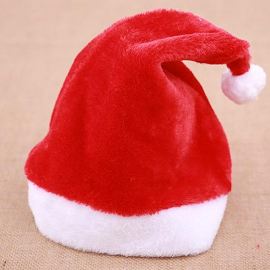 Luxury Short Plush Christmas Hat for Adults - Festive Party Accessory