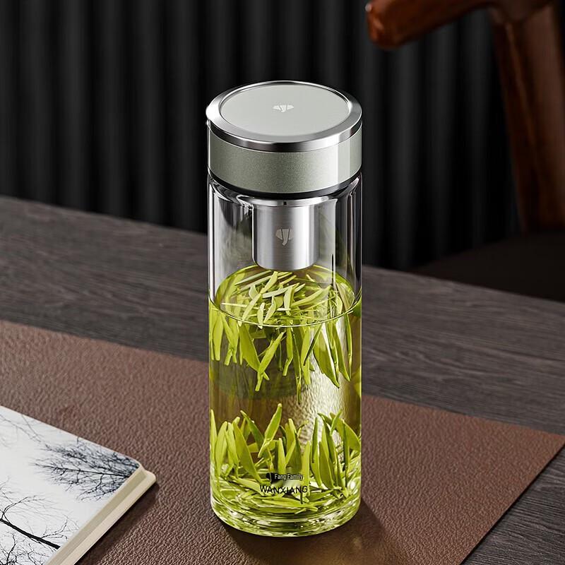 WANXIANG Portable Borosilicate Glass Tea Infuser Bottle