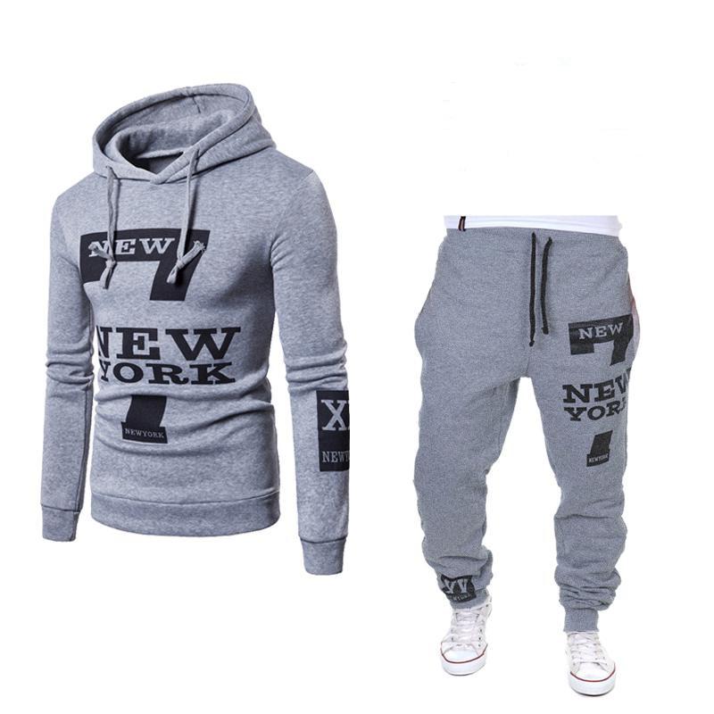 SCIONE 2pcs/set Men's Mannequin Cap Men's Casual Letter Print Sweater Hoodie Set