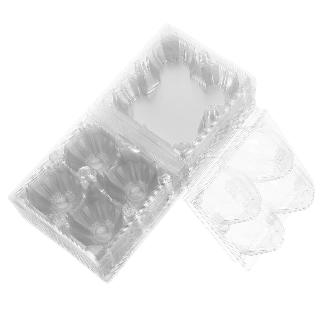 50Pcs 4 Grid Egg Carrier Transparent Space Saving Egg Container for Refrigerator Freezer Cabinet Organizer Storage Box
