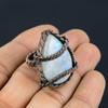 Moonstone Gemstone Copper Wire Wrapped Handmade Jewelry Ring For Woman