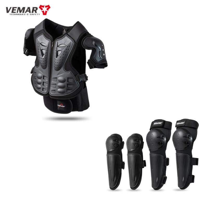 Kids Motorcycle Riding Body Armor/Elbow Knee Protector Children Motocross Back Vest Chest Off-Road Moto Cycling Protective Gear