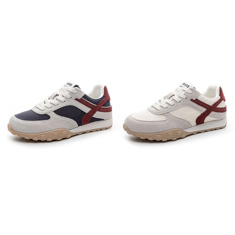 2025 new little white shoes leather soft baseplate shoes color matching commuting training shoes women's casual versatile Forrest Gump shoes