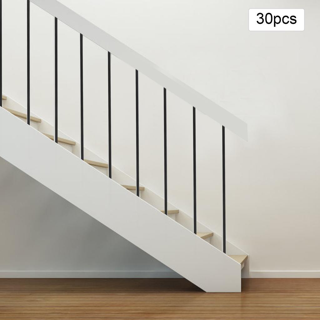 30Pcs Wrought Iron Balusters Round Hollow Straight Bar Metal Spindles 44" X 5/8" for Staircase Deck Railing,Black Matte
