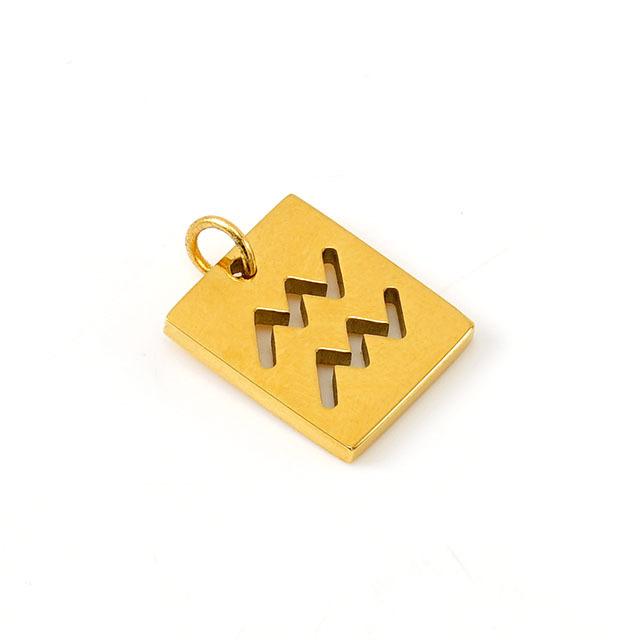 Simple titanium steel 12 constellation pendant DIY necklace women's 18K stainless steel versatile necklace neck jewelry