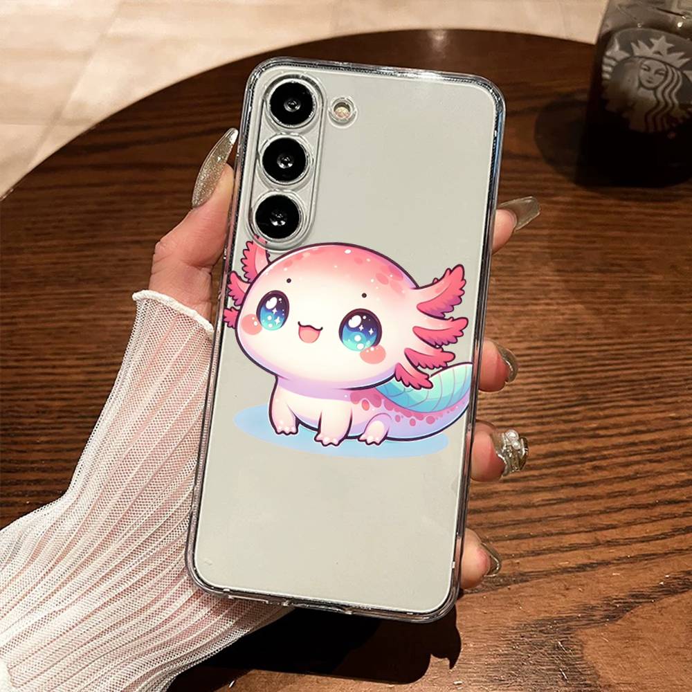 

Cute Axolotl Phone Case For Samsung S30,23,21,22,20, FE lite,S10,9,8,7 PIus Note20ultra Soft Transparent SamsungS9Plus