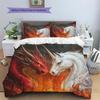 Dragon and unicorn  Pattern Bedding Quilt Set Quilt Cover Pillowcase Home Decoration  Gift (1 * duvet cover + 2 * pillowcase, without core)