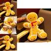 Pernă de pluș Om de turtă dulce de Crăciun cu umplutură din bumbac PP Pentru Decor de Sărbători Set Cadou
