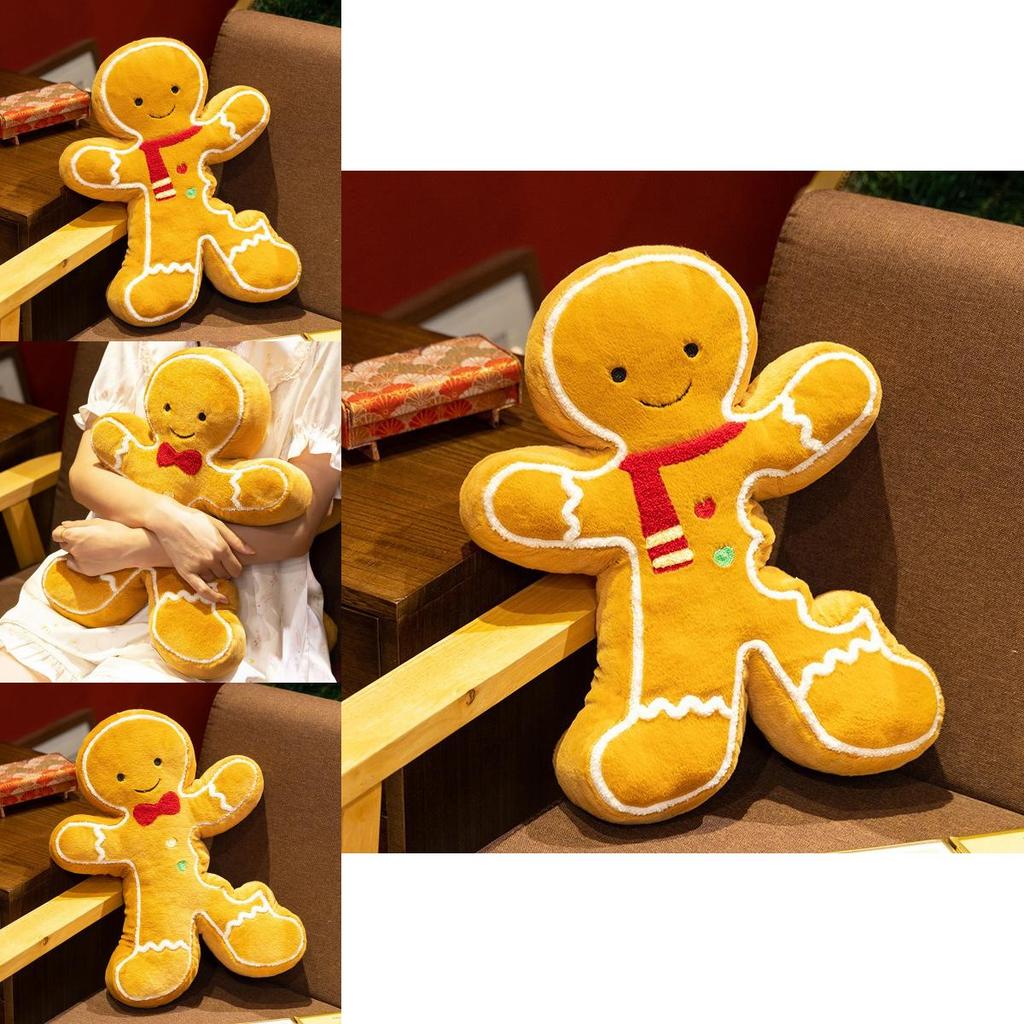 Pernă de pluș Om de turtă dulce de Crăciun cu umplutură din bumbac PP Pentru Decor de Sărbători Set Cadou