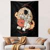 Astronaut Riding Rocket In Space Patterned Tapestry Home Decor, Suitable for Bedroom and Living Room, Gift
