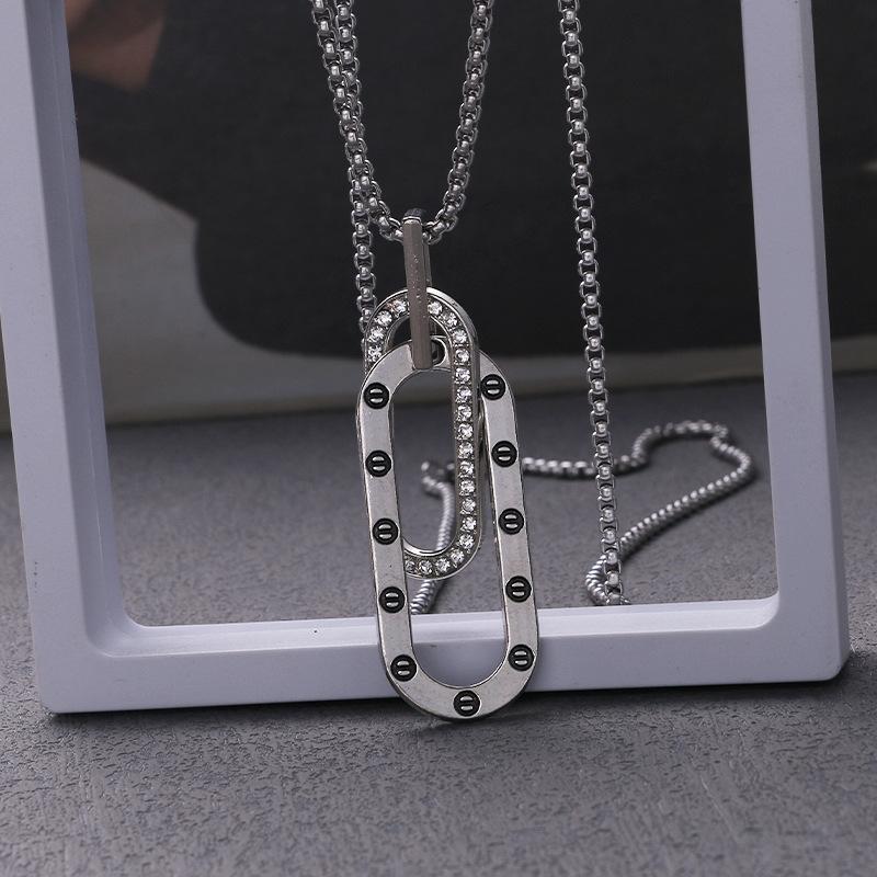 Light Luxury European and American High-end Trendy Accessories Sweatshirt Necklace Pendant