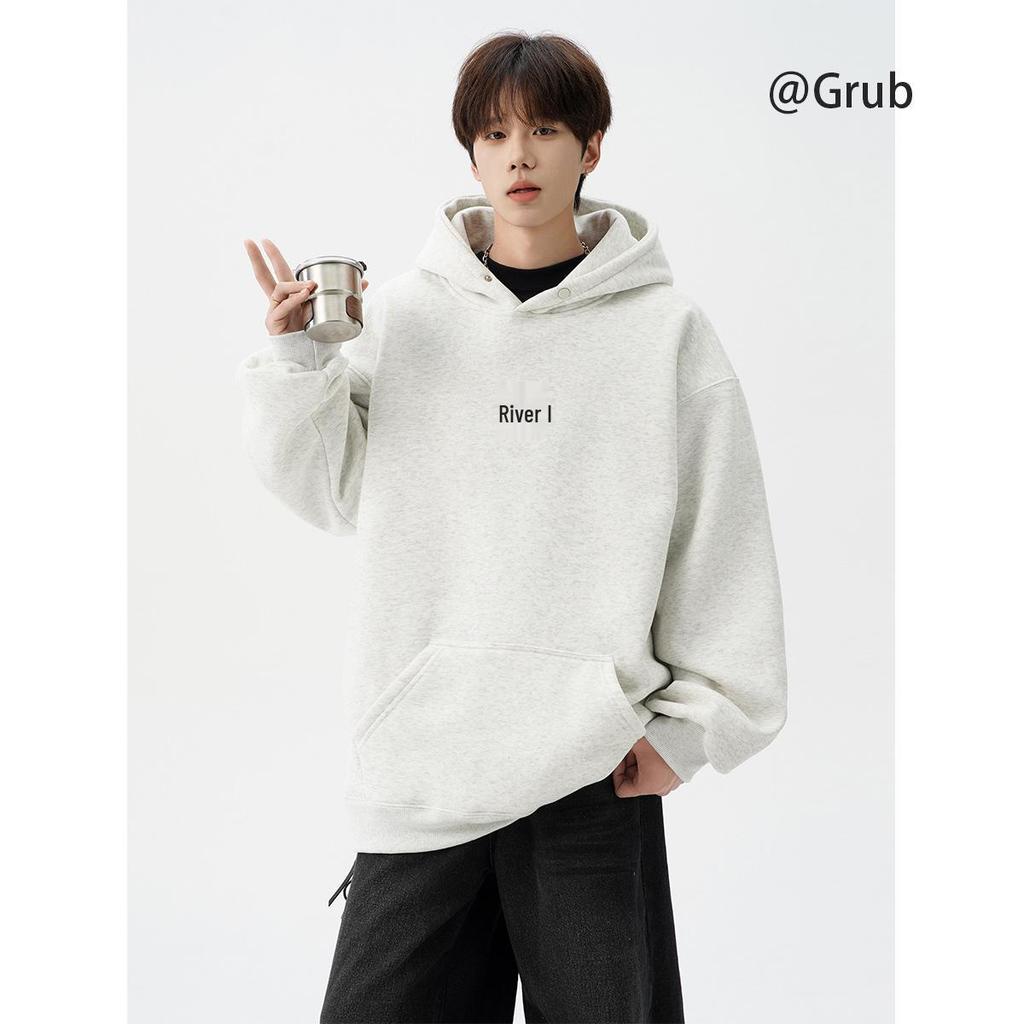 Unisex Heavyweight Embroidered Retro Hoodie - Autumn Casual Sporty High Street Jacket