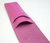 Pink grained leather pen case with a Metal Touch Silver pen and a Neo ballpoint pen set D-600 (black) (SASP-ALST-600B-B)