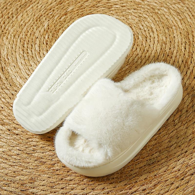 Fashion Fluffy Women's Slippers Home Winter Luxury Design Woman Shoes Flat Fashion Fuzzy Fur Slides Casual Indoor Elegant Plush Footwear