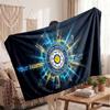 Leeds United Personalized Fleece Blanket With Football Logo, Custom Name Text Soft Warm Home Throw Blanket