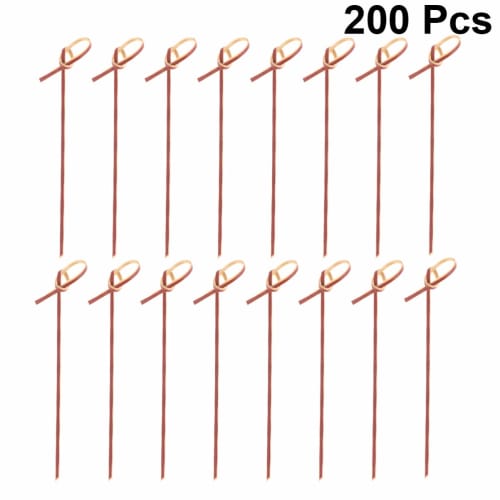 OUNONA Disposable Bamboo Toothpicks, Thick Knotted, 200-Piece Set, 12cm, for Fruit, Appetizers, Sushi, Sandwiches, Hamburgers, Cake Toppers, Party Sup