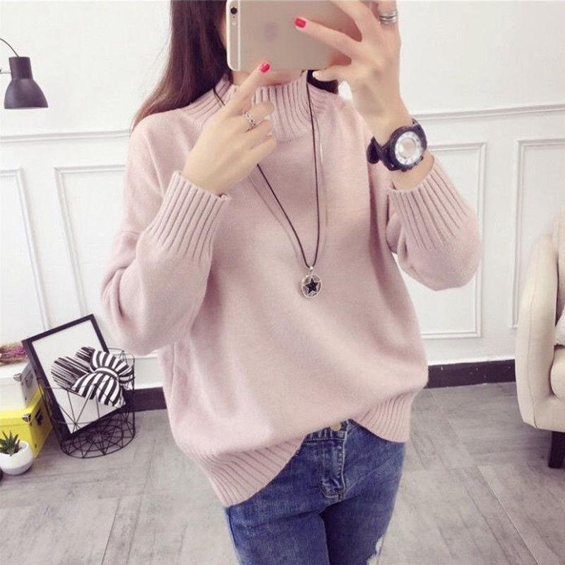 Fashion Turtleneck Sweater Women Autumn Winter Pullover Jumper Pull Streetwear Casual Knitted Sweater