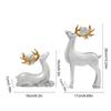 2Pcs Wealth Deer Ornament The Deer Of Fortune Figurine Resin Modern Artistic Tabletop Deer Statue Gift For Birthday Housewarming