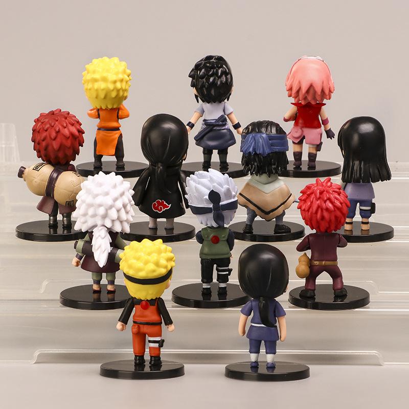 12Pcs/Set Anime Naruto Shippuden Hinata Sasuke Itachi Kakashi Gaara Figure Toys Q Version PVC Figurine Model Dolls Gifts