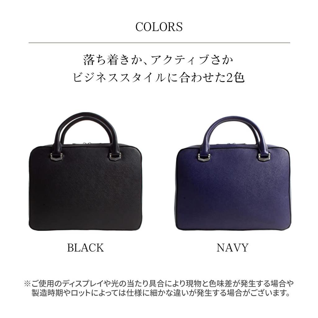 Liten bedriftsveske Mini dokumentmappe Ekte skinn Saffiano skinn Lett Kompakt Minimal Nettbrett Filoppbevaringsveske 21 Marineblå [Dom Teporna] Herre