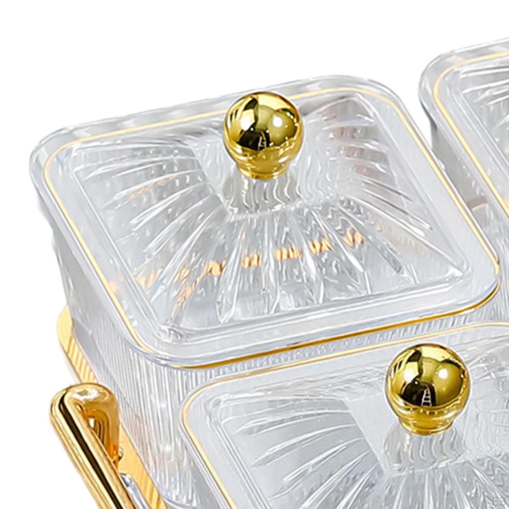 Appetizer Serving Tray Divided with Rack Luxury Multifunctional Cookies Jar Condiment