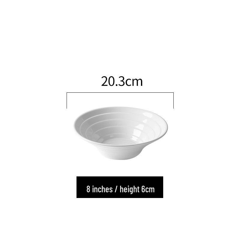 White Ceramic Microwaveable Bowl – Versatile for Soup, Noodles, Rice, and More, Ideal for Home or Commercial Use