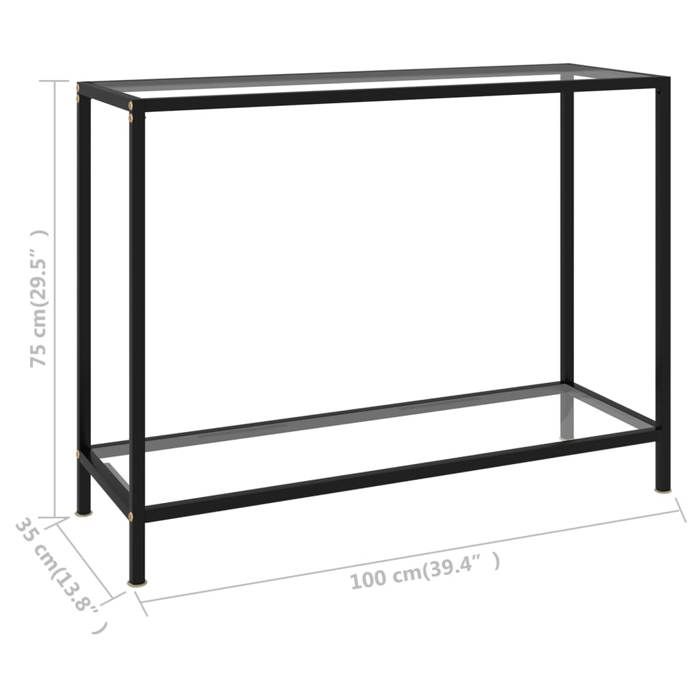 VidaXL Table console Transparent 100x35x75 cm Verre trempé 322835
