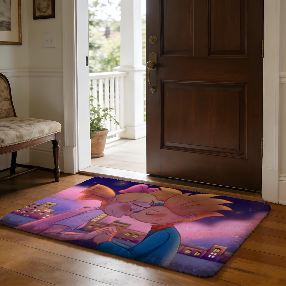 Floor Mat Soft Flannel Rug Non Slip Absorbent Mat for Bathroom Bedroom Home Decor Art Nouveau Black Roses