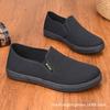 Mens Slip-On Canvas Loafers Seniors Comfortable Flat Non-Slip Breathable Casual Shoes