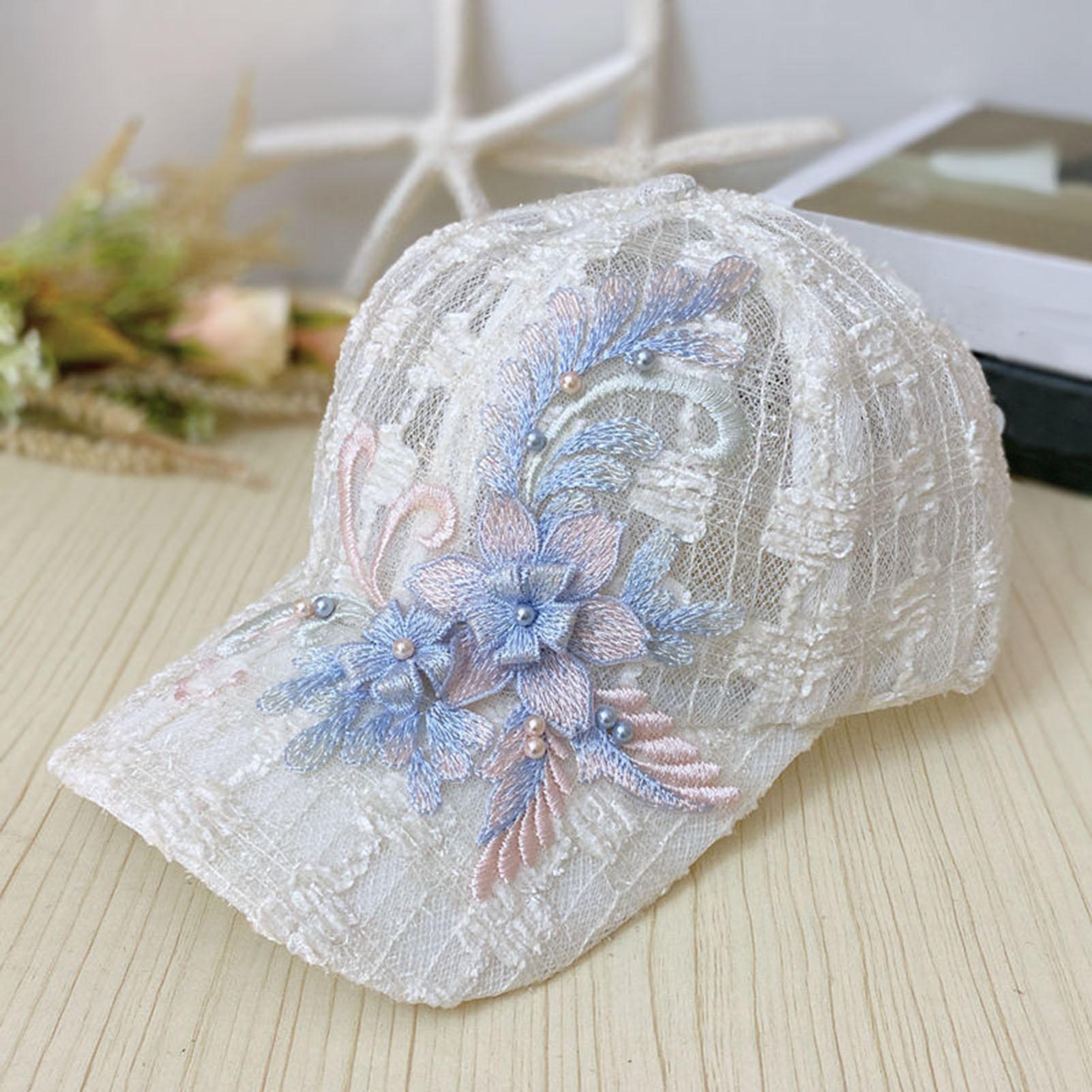 Freedom Outdoors Women's Lace Flower Baseball Caps For Floral Lightweight & Quick Drying Mesh Sports Hat Birthday Gift For Families Friends