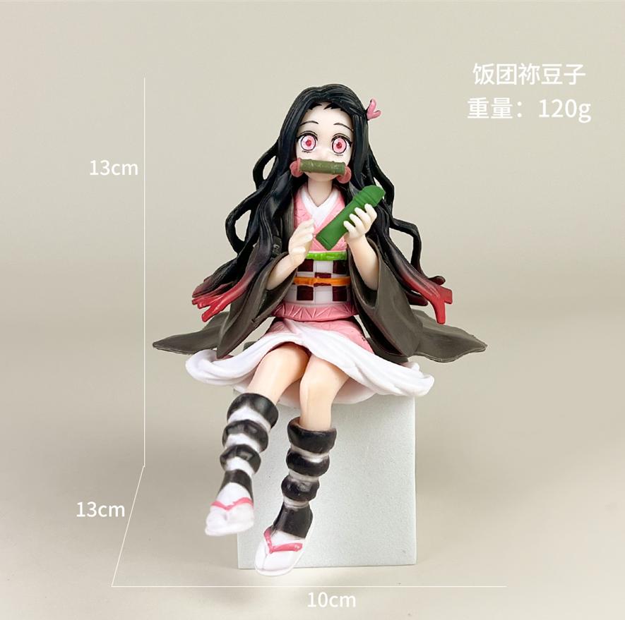 Anime Demon Slayer Sit Eating Rice Figure Tanjirou Nezuko Kyoujurou Tengen Tokitou Muichirou High Quality Figurine
