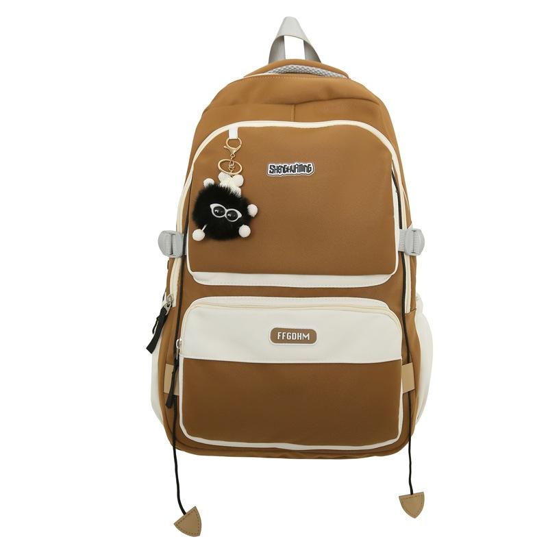 Men's Contrast Color Backpack Women's Large Capacity Backpack Student Schoolbag