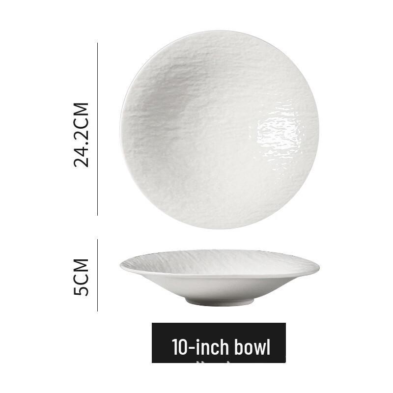 Ru Han Japanese Style Embossed Ceramic Flared Rim Bowl