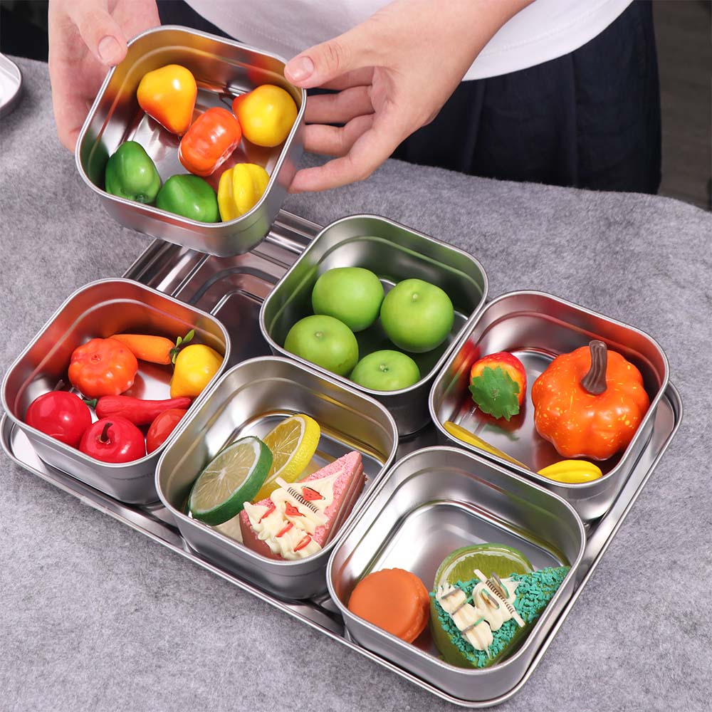 6/8 Grid Seasoning Storage Box Rectangular Dessert Ingredient Box Food Preparation Box  Hot Pot