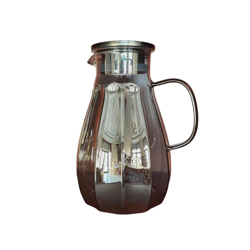Pumpkin Pot Amber Gray Large Capacity Home Living Room Transparent Cool White Open High Temperature High Borosilicate Glass Cold Water Kettle