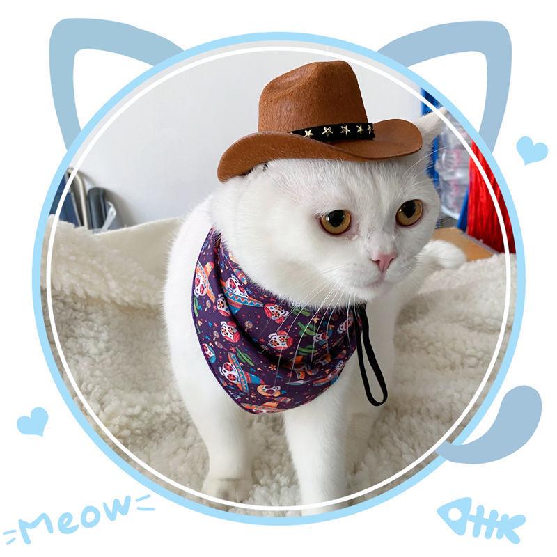 Non-woven Fabric Stylish Pets  Star  Cowboy  Hat Soft Comfortable Adjustable Straps Caps Street