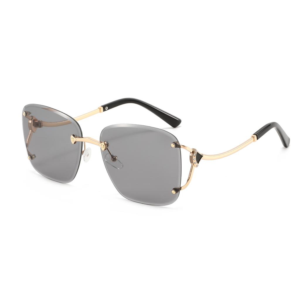 Square Metal Frameless Design Sunglasses for Men and Women Fashion Trendy Outdoor Sunscreen Sunshade Glasses