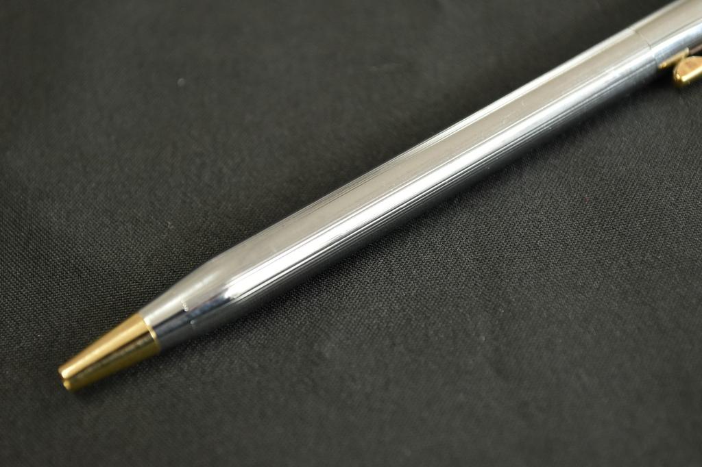 Vintage Cross Classic Century Medallist Ballpoint Pen Silver Gold Trim USA
