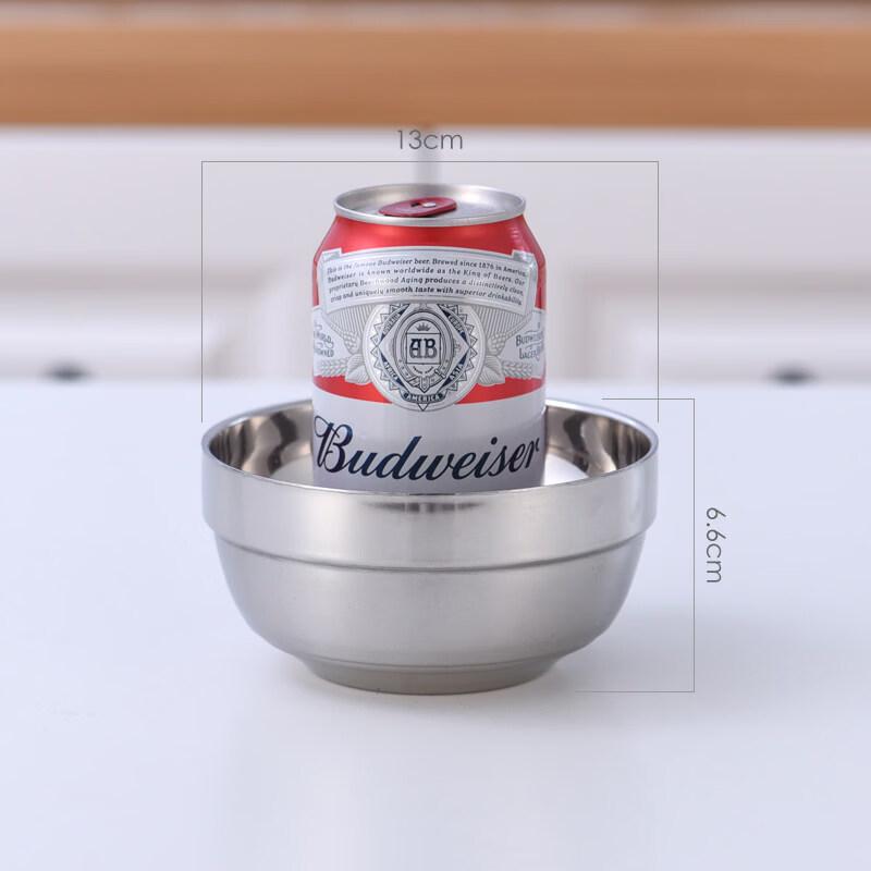 Sweet Elegance Double-Layer 304 Stainless Steel Heat-Insulating Soup Bowl