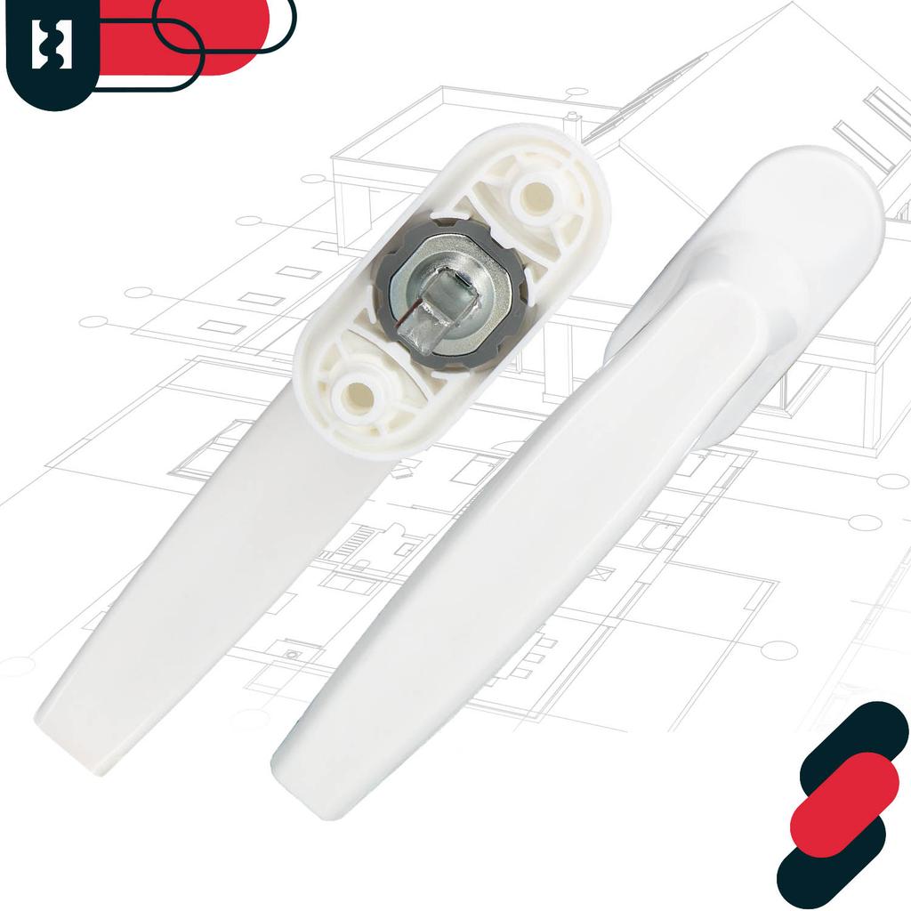 Kotarbau® Window Handle For Balcony Doors And Windows White Spindle 35 Mm Set Of 10
