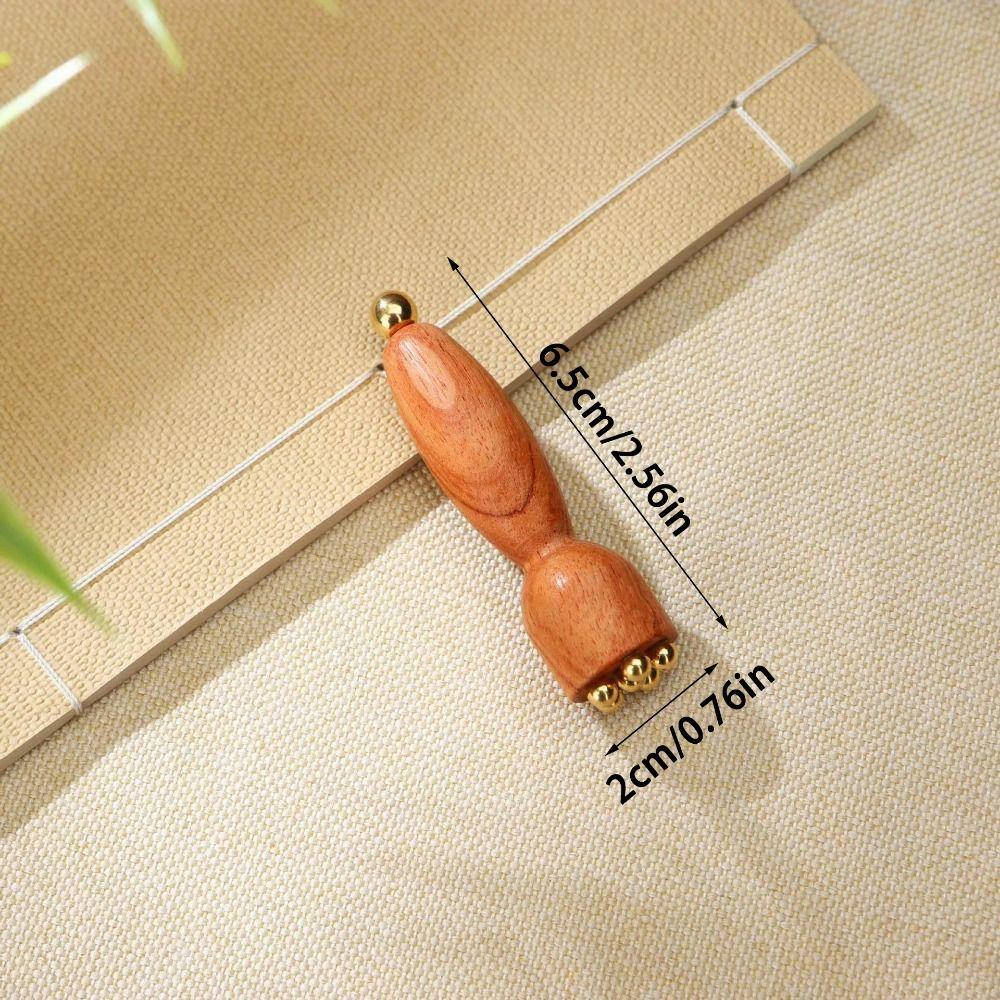 Nowy Drewniany Masażer do Twarzy i Oczu w Kształcie Łupiny Lotosu z 5 Ząbkami Mini Patyczek do Skrobania Twarzy i Ścięgien dla Złagodzenia Zmęczenia Twarzy