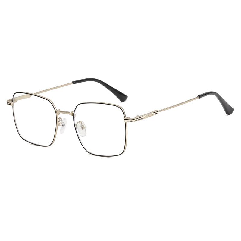 New Sven metal square small frame anti-blue flat glasses women's glasses frame men can be equipped with myopia HC