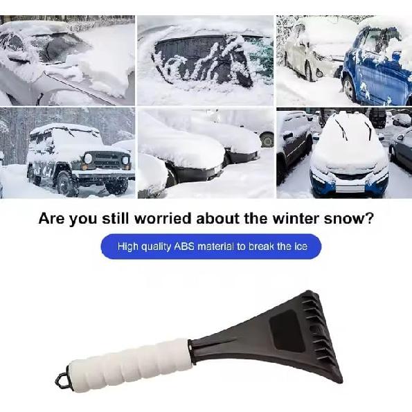 4 Pack Car Windshield Compact Scraper Removes Snow Ice Frost, Comfort Grip Handle, Red, Green, Blue, and Black, Truck, SUV, Rental Vehicles, Car