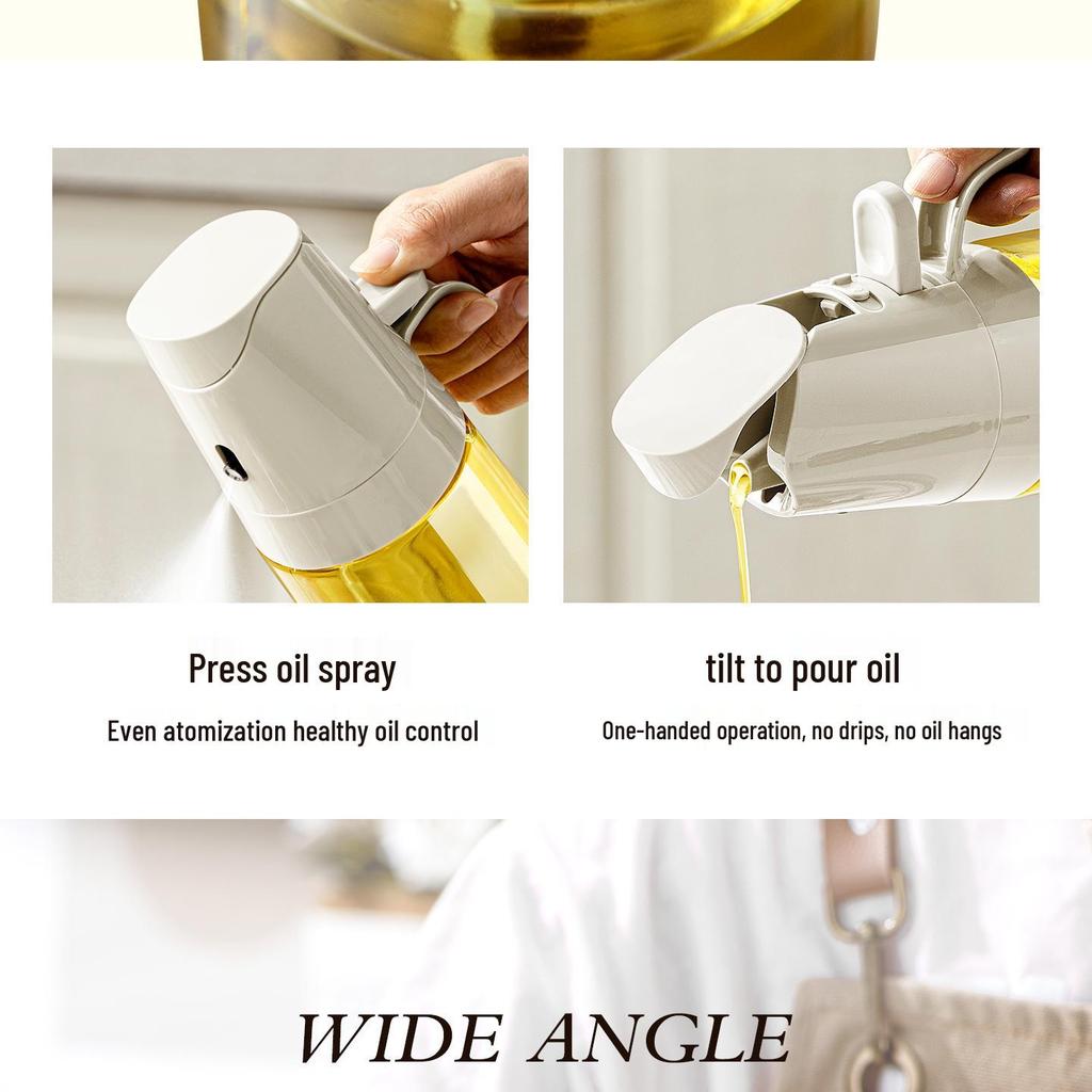Dual-Use Glass Oil & Vinegar Sprayer: Mist & Pour Dispenser for Kitchen Use