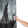 Wikinger Schiff Duschvorhang Fantasy Wikinger Kriegsschiff Drachenschiff Retro See Piratenboot Druck Badezimmer Dekor Haken